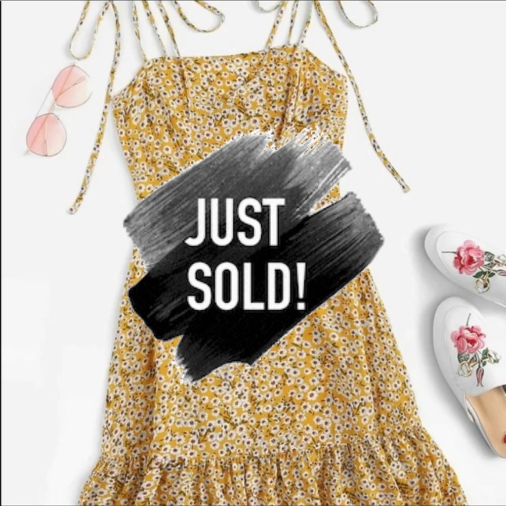 Floral tie strap ruffle sundress